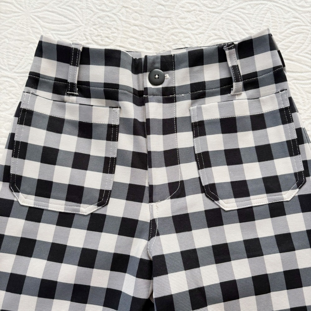 Maeve by Anthropologie Tank and Wide Leg Pants Set, Black/White Check Sz XS / 25 - Picture 6 of 8